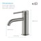 Kibi Circular Single Handle Bathroom Vanity Sink Faucet with Pop Up Drain C-KBF1008BN-KPW100BN - alternate 4